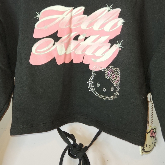 HELLO KITTY Wraparound Hoodie Knit cropped, size Small - Picture 5 of 11